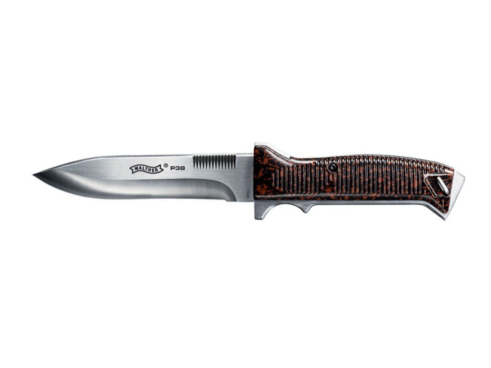 Walther Fixed Knife P38 Stainless 13.5cm with Leather Sheath