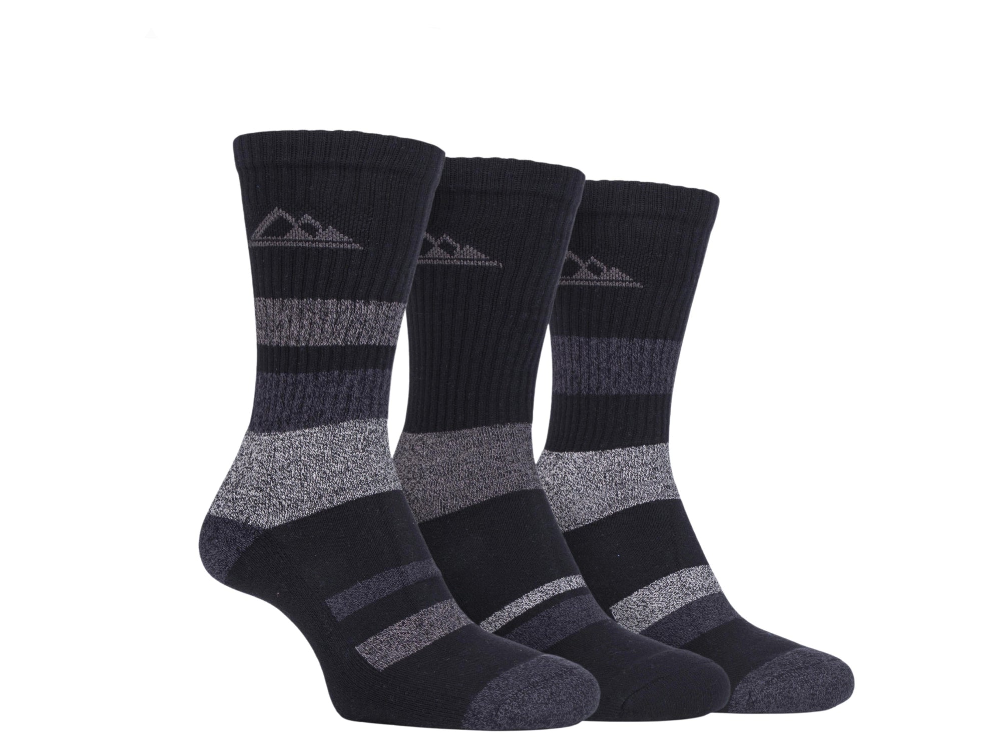 Storm Bloc Mens Striped Everyday Socks 3 Pack | Grey