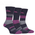 Storm Bloc Womens Striped Boot Socks 4-8 | Pink 3 Pack