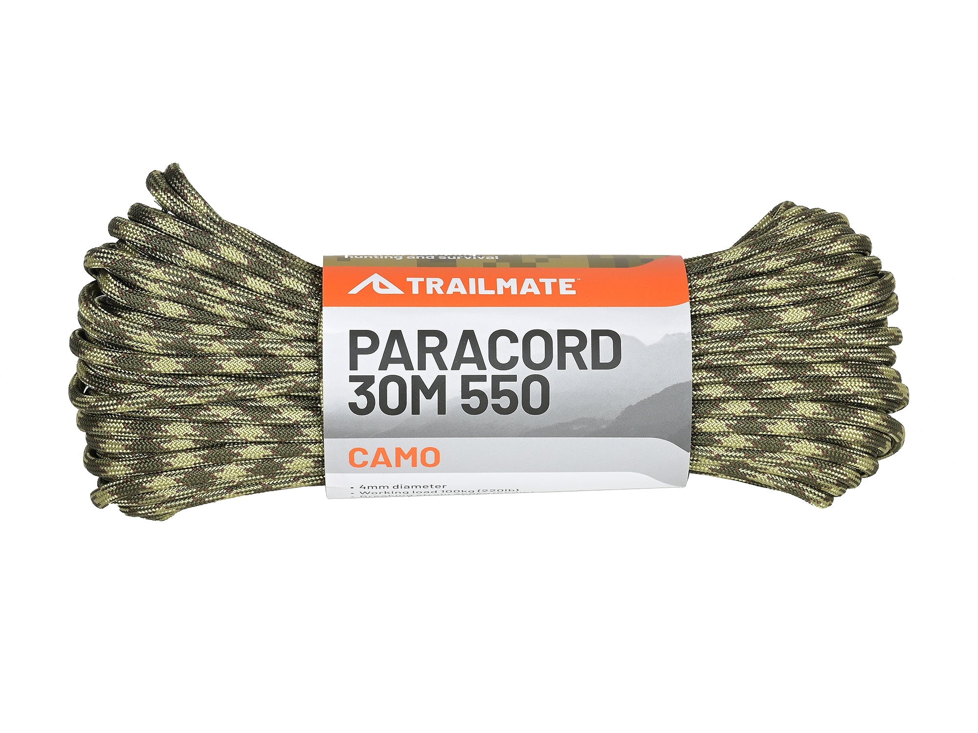 Trailmate 550lb Paracord 30m 4mm | Camouflage
