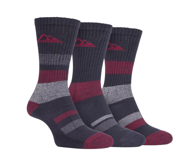 Storm Bloc Mens Striped Everyday Socks 6-11 | Red 3 Pack