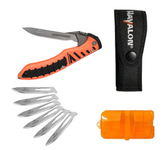 Havalon Folding Knife Piranta Forge Orange Stainless Set