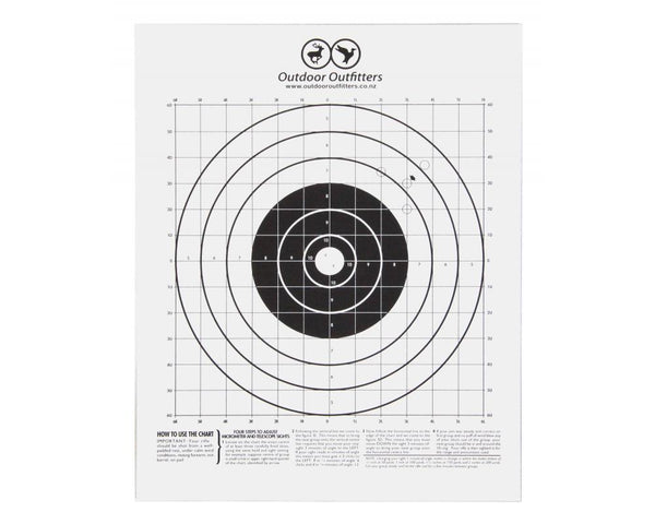 Outdoor Outfitters Paper Bulls Eye Targets 250 x 250mm X10